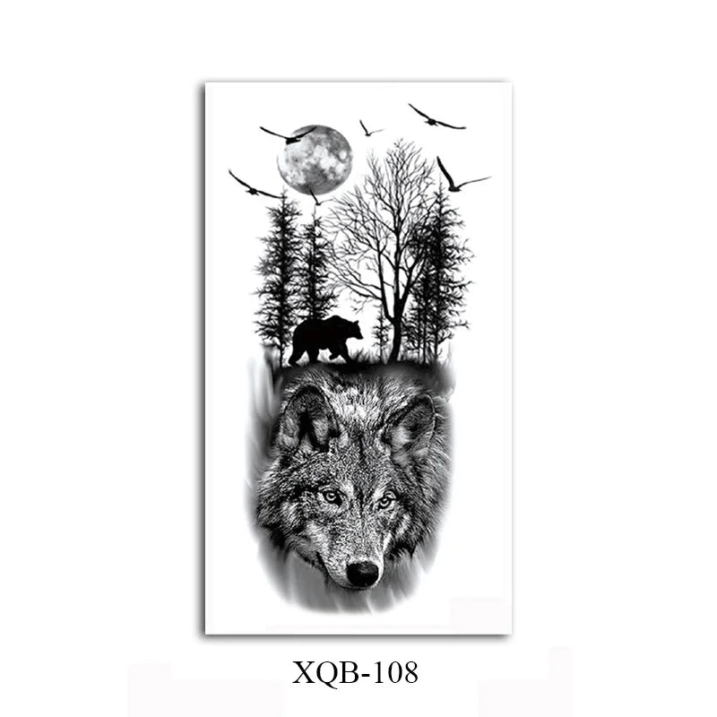 WildInk – Animal Tattoo Set (Lion, Tiger, Wolf, Bear)