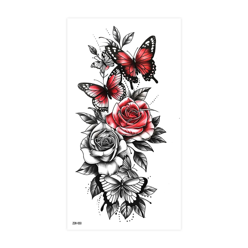 Inkly RoseMuse – Butterfly & Floral Temporary Tattoo Collection (30+ Designs)