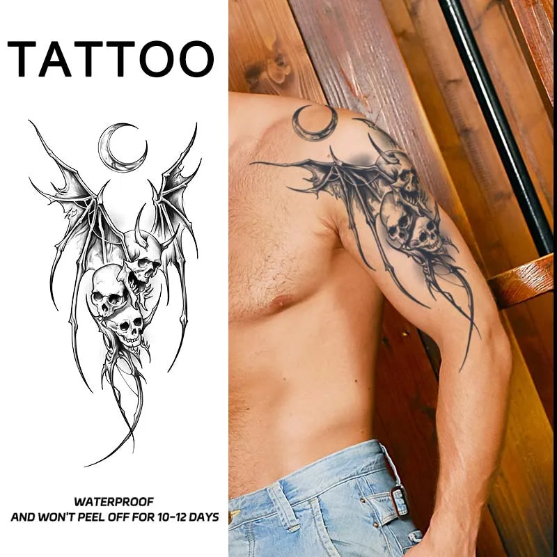 Dragon Tiger Half Arm Tattoo – Waterproof Herbal Semi-Permanent Fake Tattoo Sticker