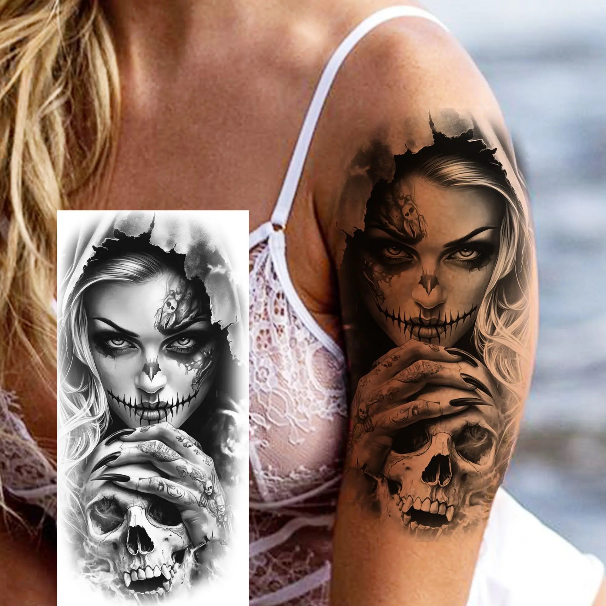 DarkMuse – Joker Mask Women Tattoo (1 Sheet)