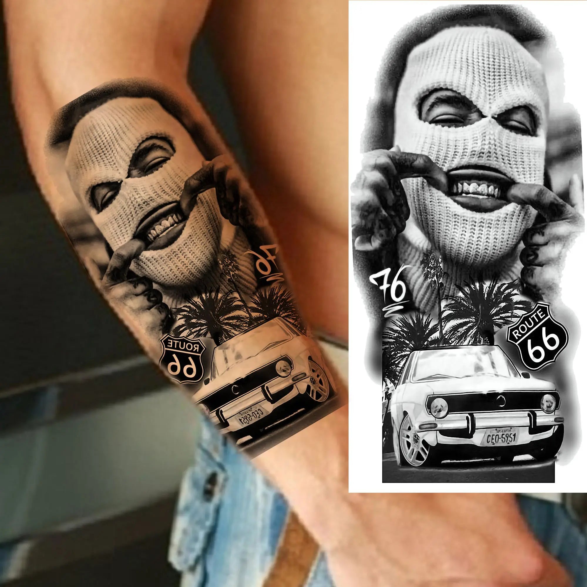 DarkMuse – Joker Mask Women Tattoo (1 Sheet)