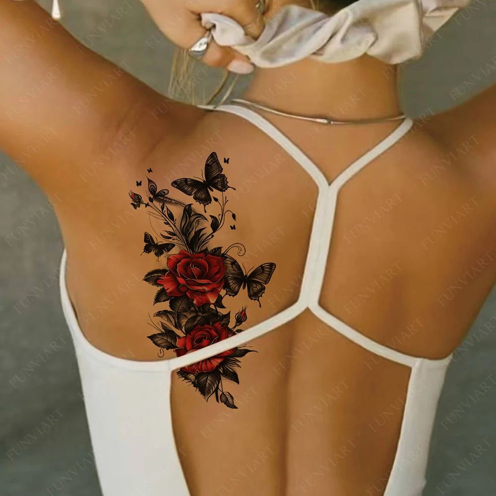 Inkly RoseMuse – Butterfly & Floral Temporary Tattoo Collection (30+ Designs)