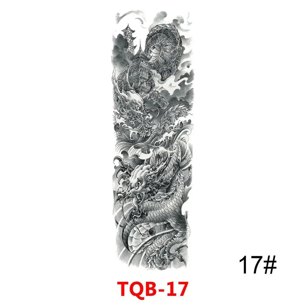 Full Arm Skull Tattoo Sticker – Waterproof 15-Day Semi-Permanent Tattoo for Men & Women