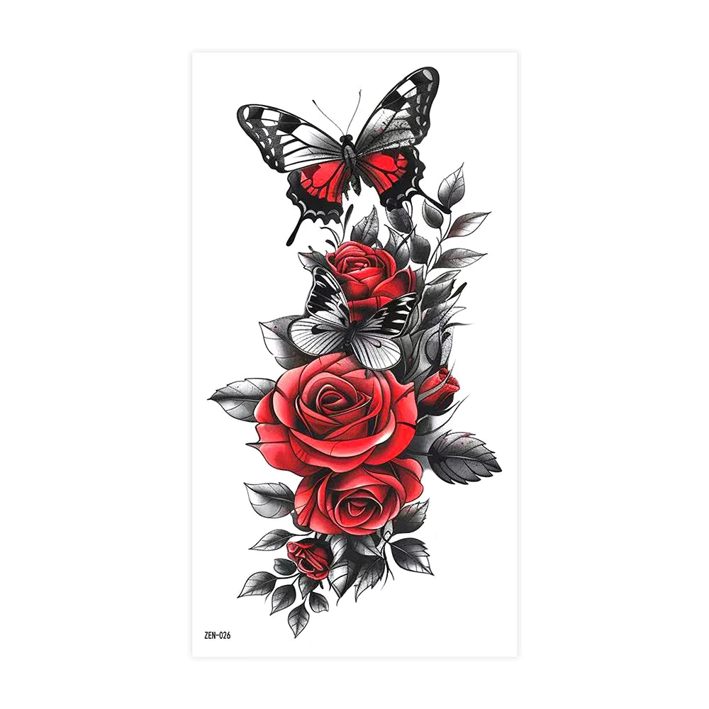 Inkly RoseMuse – Butterfly & Floral Temporary Tattoo Collection (30+ Designs)