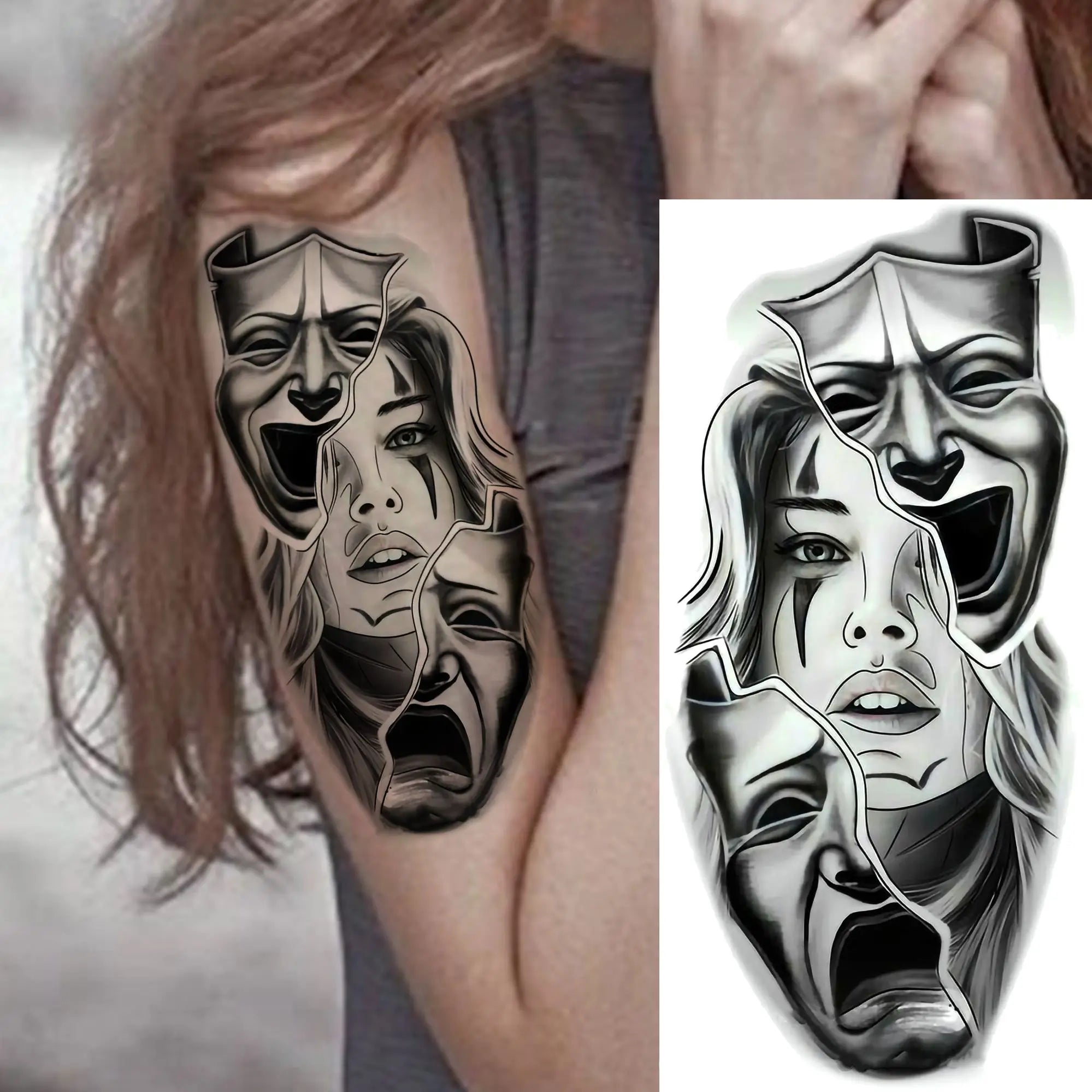 DarkMuse – Joker Mask Women Tattoo (1 Sheet)