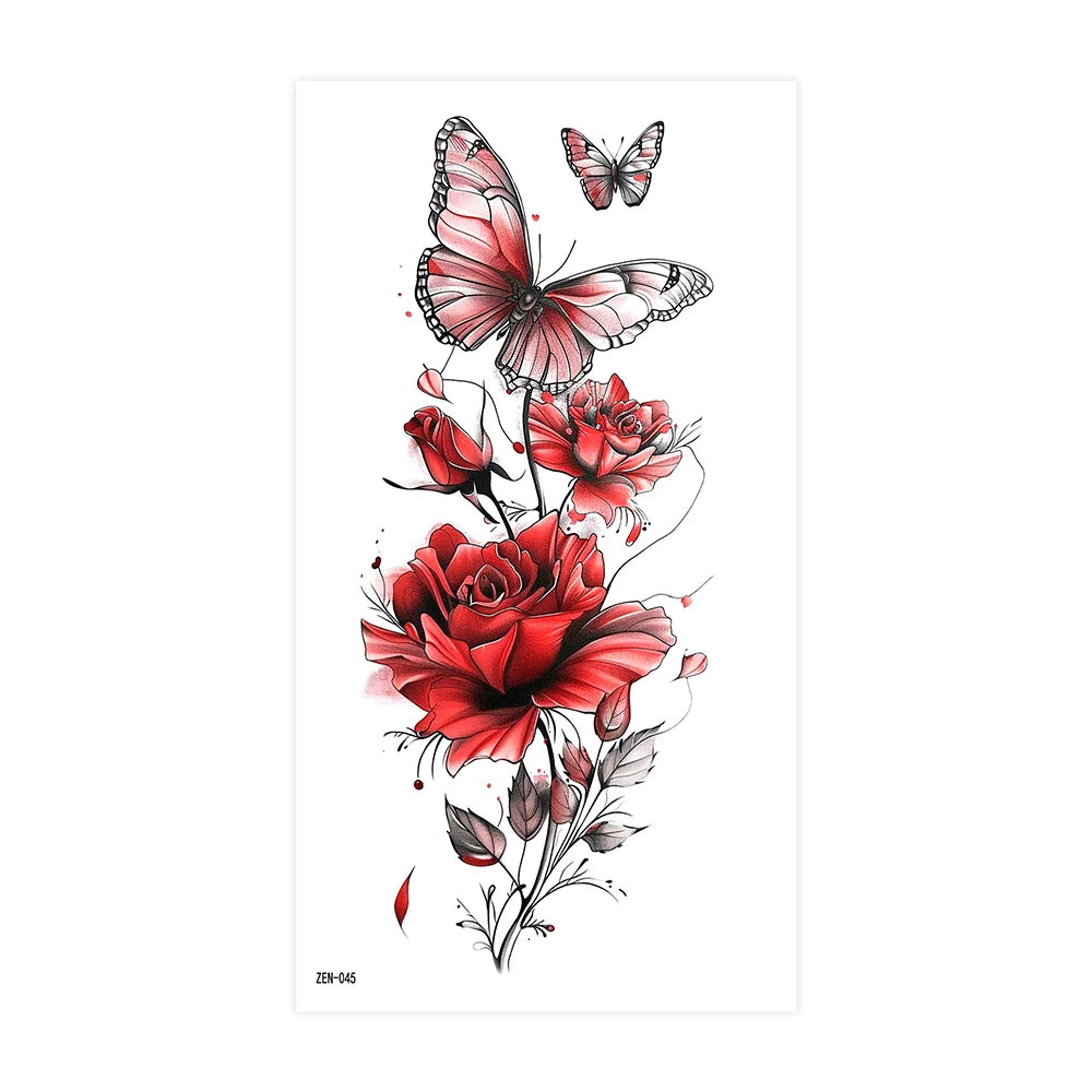 Inkly RoseMuse – Butterfly & Floral Temporary Tattoo Collection (30+ Designs)