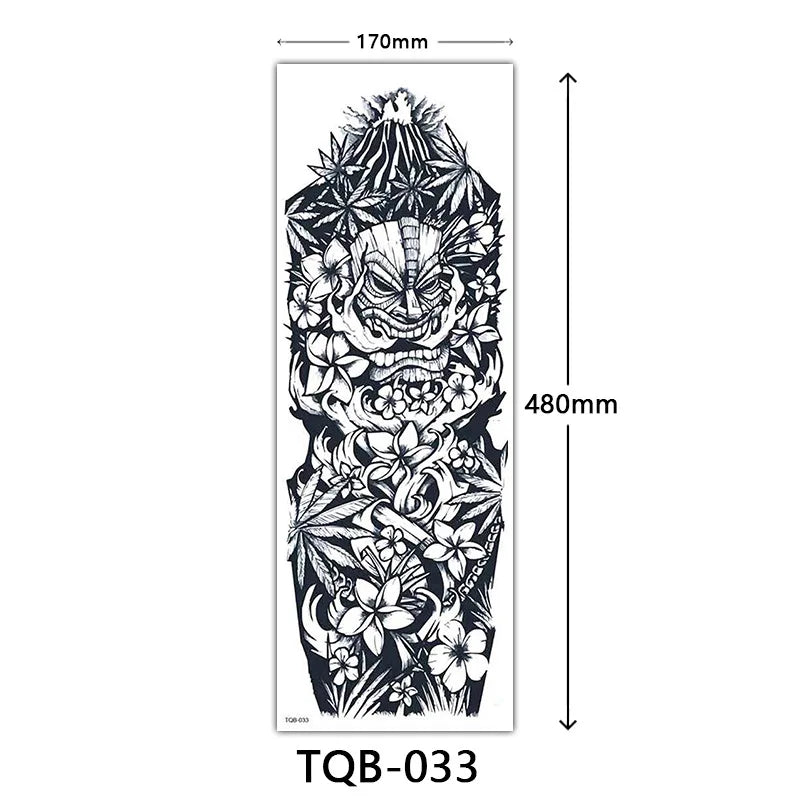 Inkly FullSleeveX – Skull Clock Tiger Wolf Arm Tattoo Set (40+ Designs)