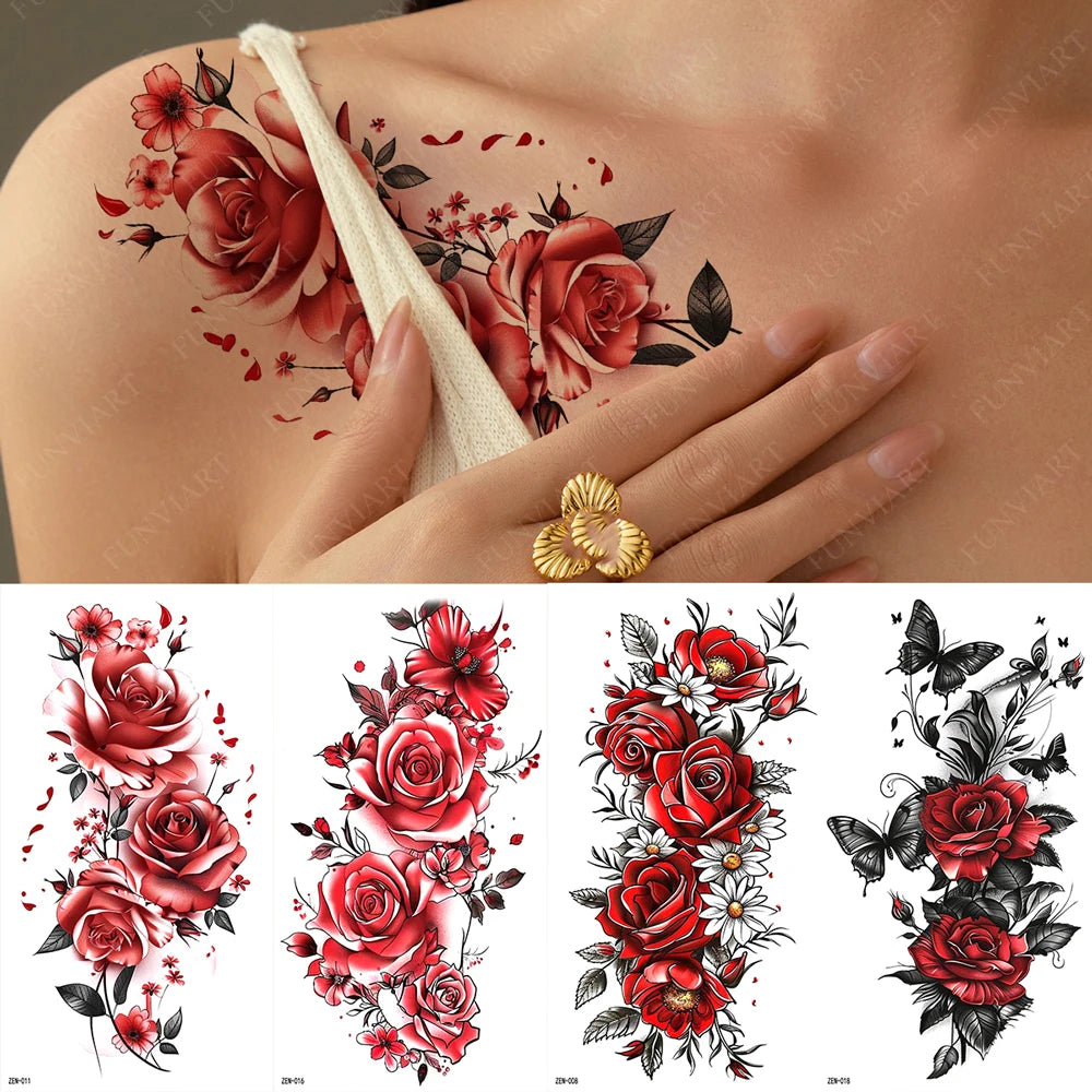 Inkly RoseMuse – Butterfly & Floral Temporary Tattoo Collection (30+ Designs)