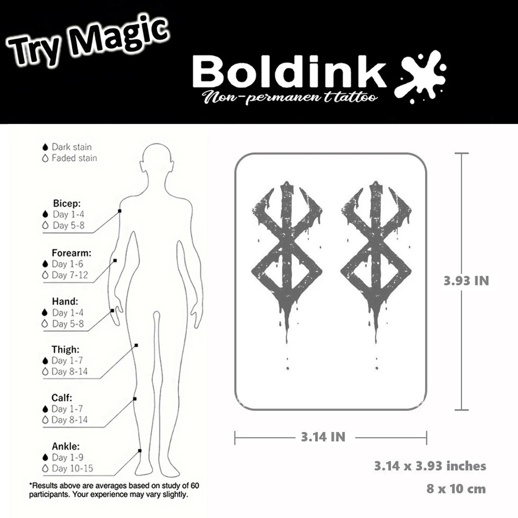 Shadow Sigil – Nordic Rune Temporary Tattoo (2PC)