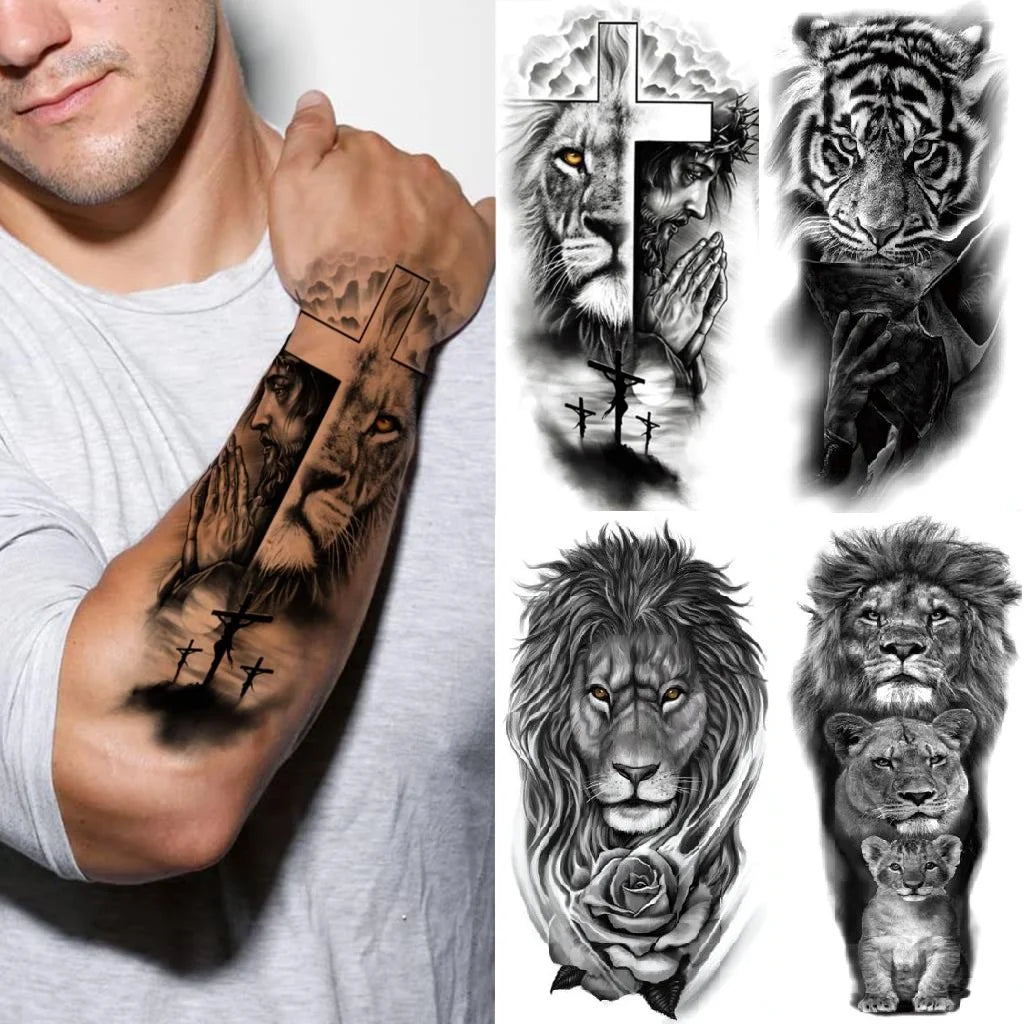Wild Kings – Animal Sleeve Tattoo Set (1 Sheet)