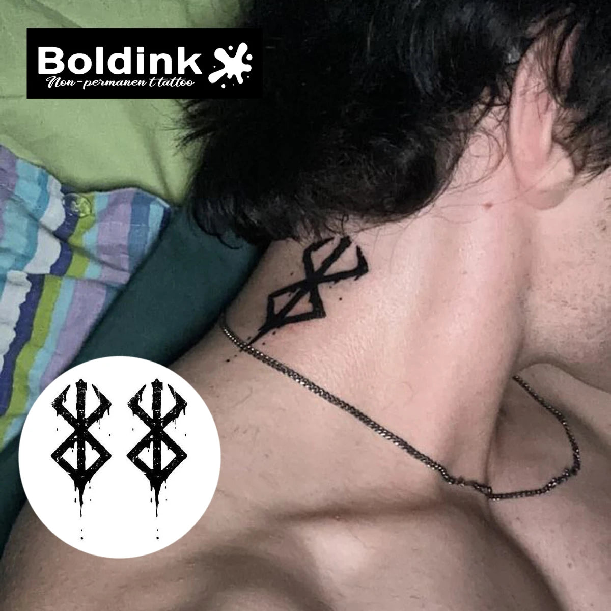 Shadow Sigil – Nordic Rune Temporary Tattoo (2PC)