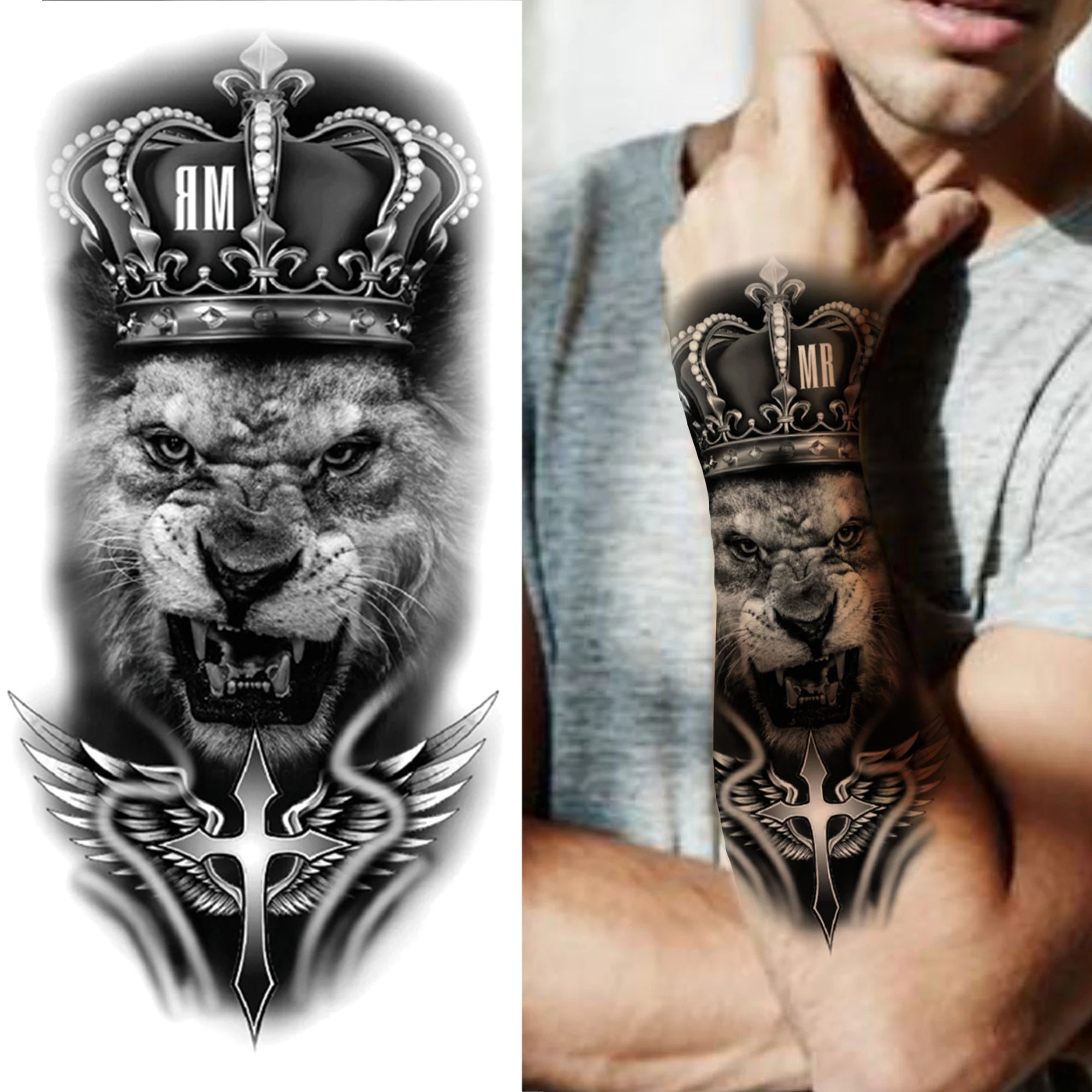 Wild Kings – Animal Sleeve Tattoo Set (1 Sheet)