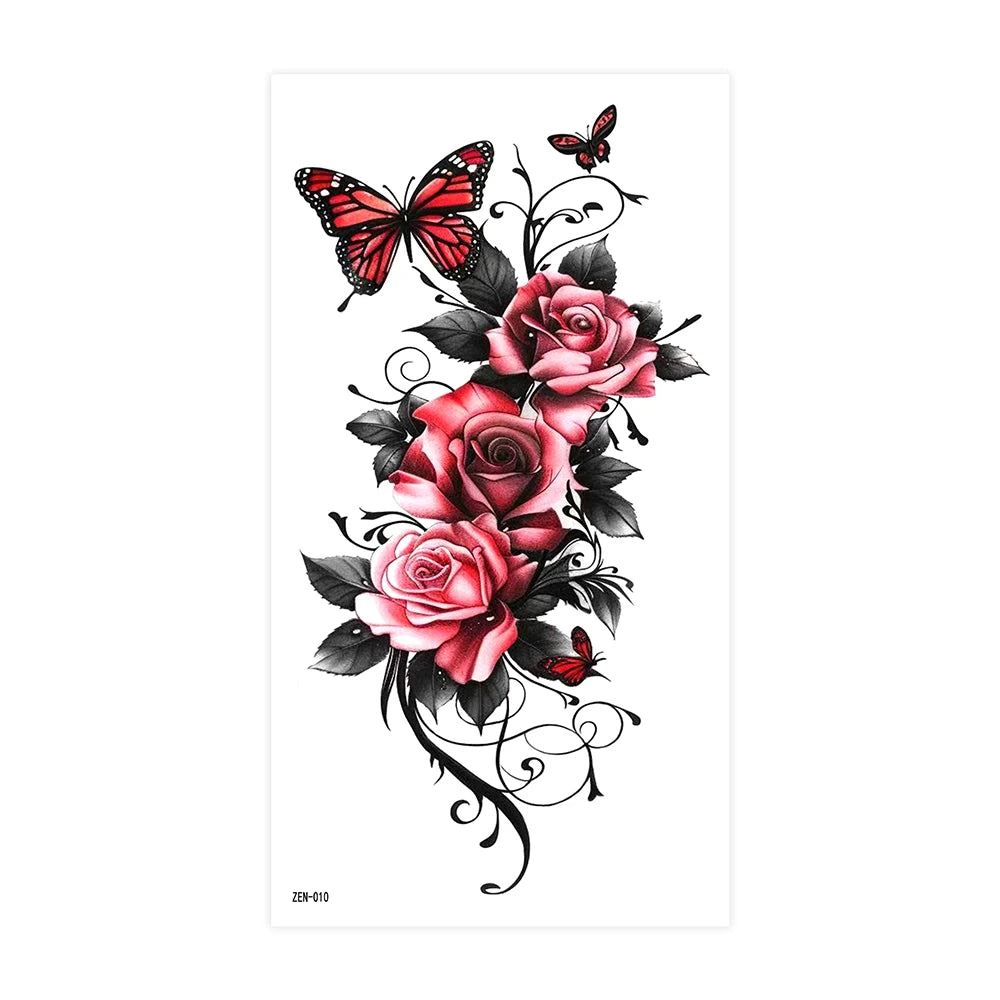 Inkly RoseMuse – Butterfly & Floral Temporary Tattoo Collection (30+ Designs)