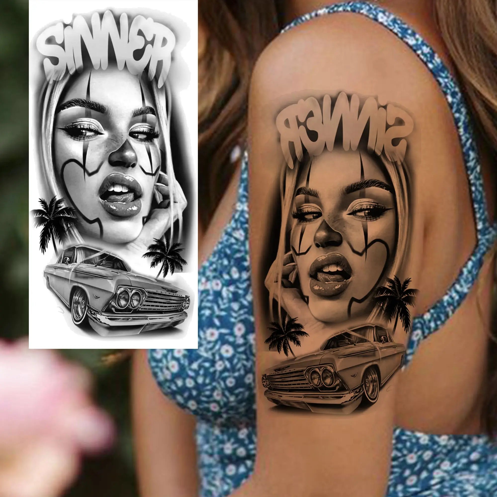 DarkMuse – Joker Mask Women Tattoo (1 Sheet)