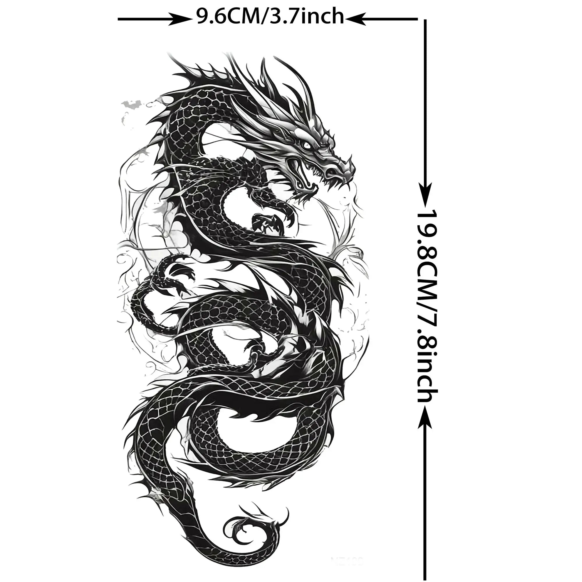 Lion Tiger Wolf Skull Dragon Temporary Tattoo – Realistic 3D Fake Tattoo Sticker (1 Sheet)