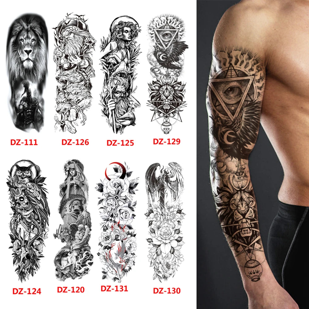Inkly TotemGuard – Lion Wolf Full Sleeve Totem Tattoo Collection (30+ Designs)