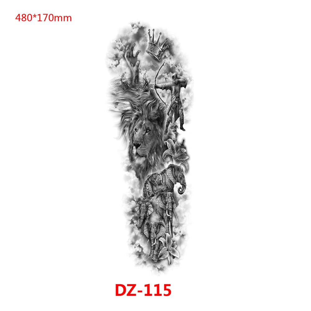 Inkly TotemGuard – Lion Wolf Full Sleeve Totem Tattoo Collection (30+ Designs)