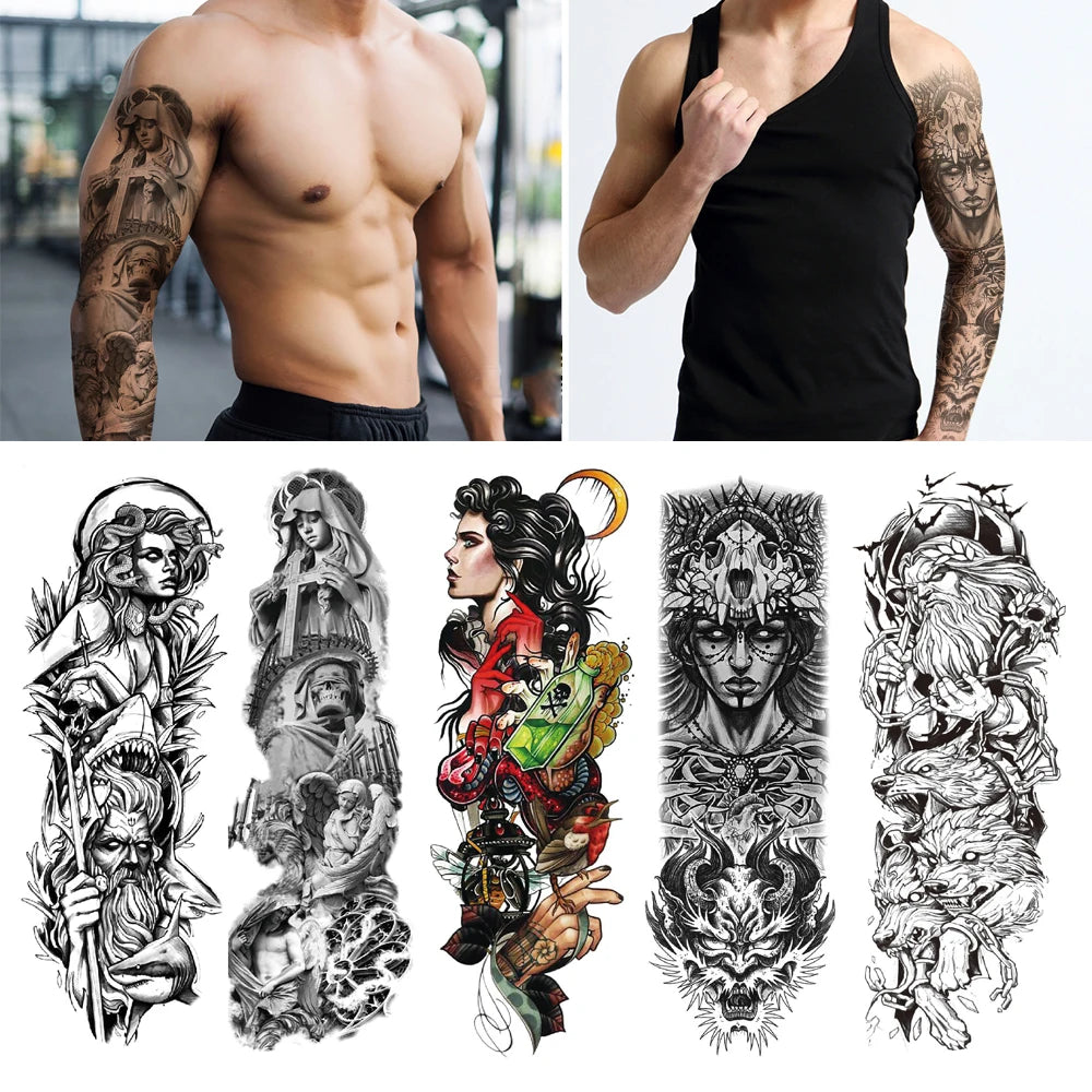 Inkly TotemGuard – Lion Wolf Full Sleeve Totem Tattoo Collection (30+ Designs)